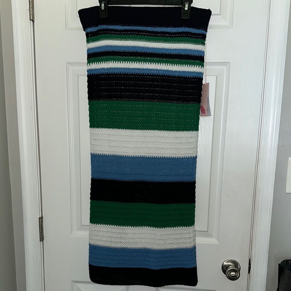 Eva Mendes for New York & Company Striped Maxi Skirt - Black, Green, Blue, White